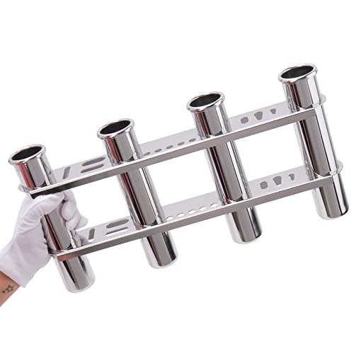 Fishing Rod Holder for Boat, Vertical Wall Mounted Fishing Rod Rack, Stainless Steel Rod Holder for Marine Boat,Fishing Boat, Truck (4 Tubes Upgrade) - color: 4 Tubes Upgrade