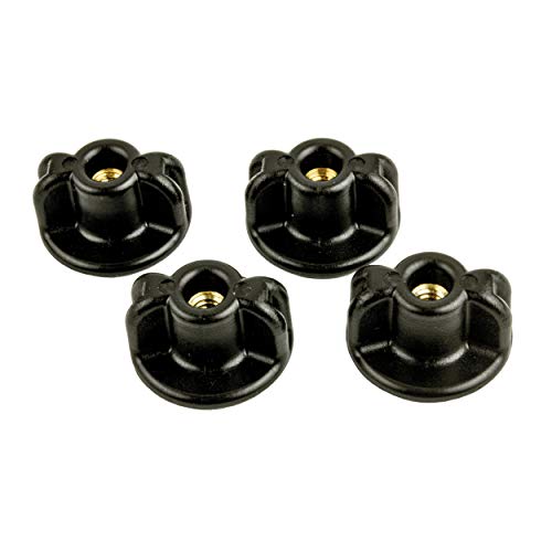 YakAttack LoPro WingKnob – 4 Pack | 1/4"-20 Brass Threaded Insert | Snag-Free Accessory Knobs for Kayak Rigging | Low-Profile Design | Yak Attack USA-Made