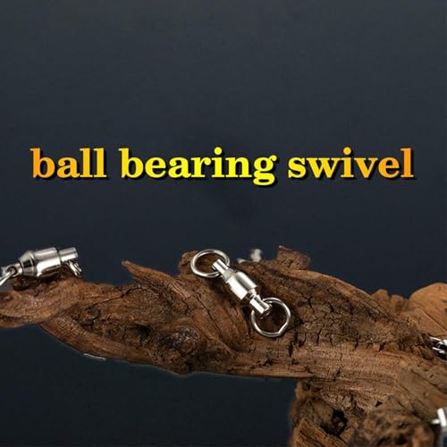 AMYSPORTS Ball Bearing Swivels Connector High Strength Stainless Steel Solid Welded Rings Barrel Swivels Saltwater Freshwater Fishing - size: Size2 (56lb) 50 pcs