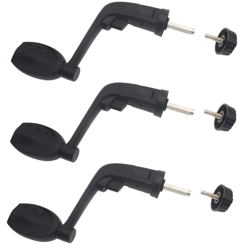 3PCS Fishing Reel Handle Plastic Fishing Spinning Reel Handle Grip Replacement Black Universal Reels Accessories for Most Fishing Reels