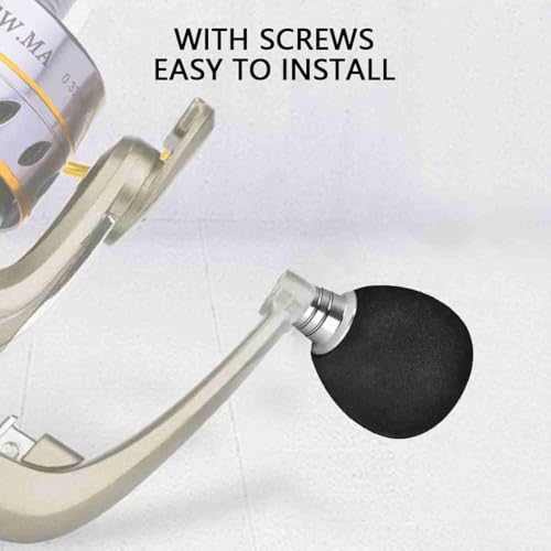 Fishing Reel Power Knob,EVA & Metal Lightweight Grip Modification Power Knob Reel Bait Casting Spinning Reels Replacement for Saltwater & Freshwater (42mm x 33mm) - color: Silver