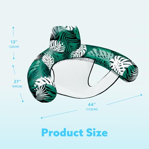 SLOOSH Inflatable Pool Floats Adult,Lounge Chair Adult with Plant Pattern,Floating Water Hammock,Blow up Pool Noodles Rafts for Relaxing Swimming Party Summer Water Beach Lake Fun - color: Green