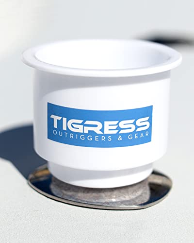 Tigress Portable Boat Cup Holder - Durable, Secure Fit for Various Cup Sizes, Fits 15 and 30 Degree Rod Holders