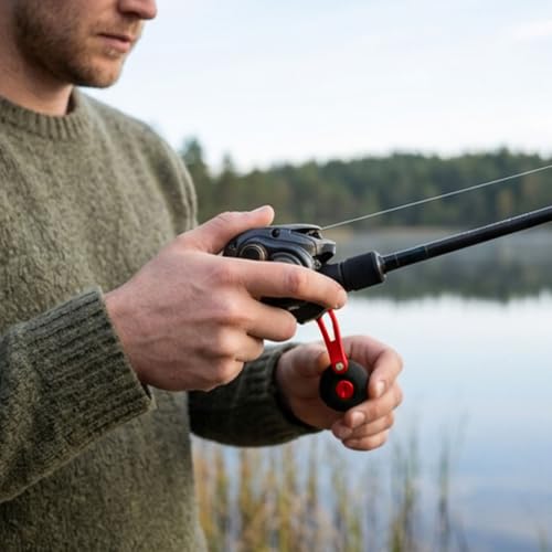 Power Handle Baitcasting, Baitcasting Handle Replacement for Baitcasting Fishing Reel, Fishing Reel Handle Replacement Baitcaster, Metal Knob Grip Replacement for Outdoors - color: Red