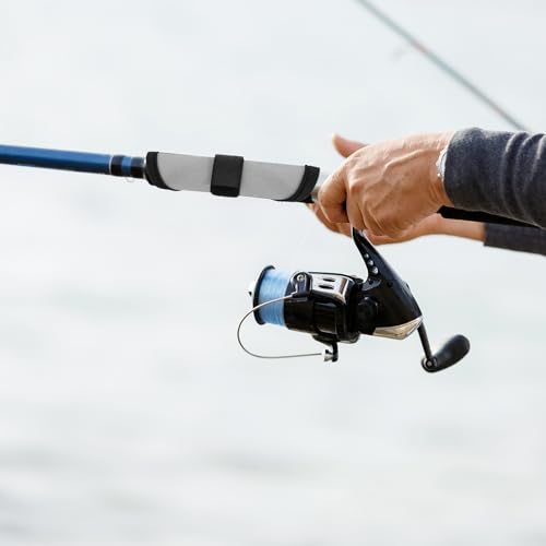 Gosknor 6pcs Lure Wrap, 5.9 Inch Fishing Lure Covers Bait Gloves Fish Hook Storage Protectors Pole Sleeve Guard to Keep Fishermen Fishing Safe for Fishing Rod (Gray)