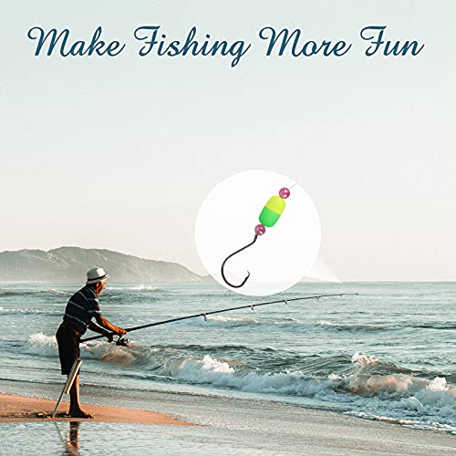 Dovesun 220/104/80/60/54/52/42pcs Pompano Rig Floats for Surf Fishing Foam Bobbers for Fishing Fly Fishing Bobbers Floats Bright Color Kit/Round/Cylindrical/Heart/Bullet/Pill/Spin Shape - color: Cylindrical-80pcs
