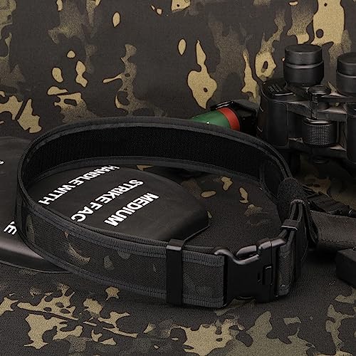LAKE OF FIRE Nylon Mens Tactical Belt,2" Heavy-Duty Work Belt with Adjustable,Quick Release,Wear-Resistant - color: Brown