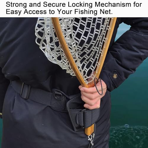 Aventik Fly Fishing Landing Net for Trout Soft Rubber Ghost Mesh Catch and Release Wooden Frame Lightweight and Tangle-Free - style: Round Head+magnet+net Holder