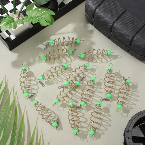MAGICLULU Luminous Bead Spring Fish Bait Olive Shape Fishing Feeder Carp Bait Cage Fishing Accessories for Outdoor Angling