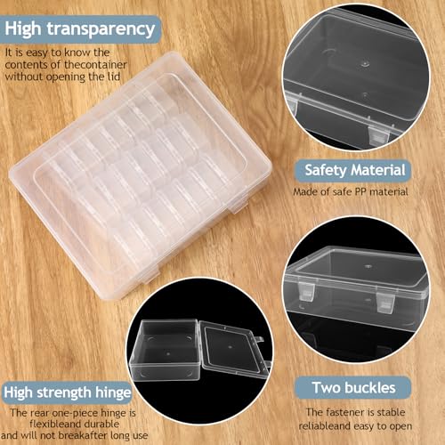 Bead Organizer Box, 30pcs Small Clear Plastic Storage Containers, Craft Storage Box Features Hinged Lid and Labels, Mini Boxes for Bracelets, Jewelry, Diamonds, Clay Beads, Screws, Seeds, Small Parts - style: 30 grids5.5
