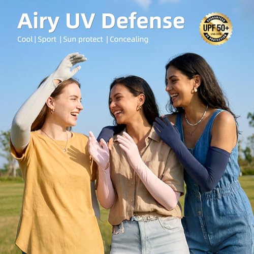 Full Finger UV Protection Gloves Driving Gloves Women, Breathable Touchscreen UPF Glove Sun Protection Glove - color: Dark Gray B-a, size: One Size
