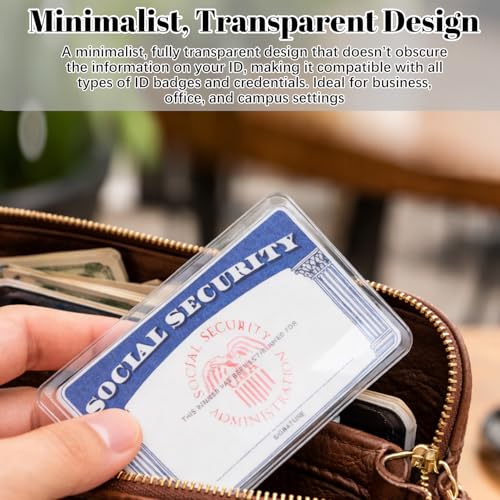 20-Pack Waterproof PVC Card Holder Sleeve for ID, Credit, Insurance, Social Security & Travel Protection - Flexible Transparent Design, Moisture & Dust Guard - color: No Zipper, size: 20Pack, Vert