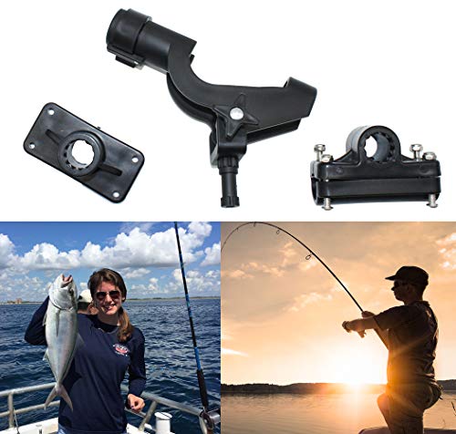 Fishing Rod Holder Boat Rod Holder Large Clamp Opening 360 Degree Adjustable Fishing Rod Racks Fishing Pole Holder for Kayak Boat Dock