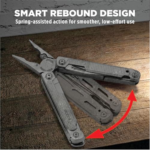 EDGE Multi-Tool Pliers, 14-in-1 Stainless Steel Multitool with Knife, Saw, Scissors, Wire Cutter & Screwdriver Bits, Compact Folding Pocket Tool for Camping, Survival, Fishing & Car Emergency (Black) - color: Black