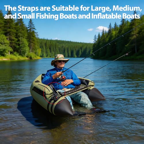 Fishing Rod Holder for Kayak and Boat, 360 Degree Adjustable with Protective Strap, for Inflatable Boats Canoes Kayaks Using Adjustable Straps or Pre-drilled Holes, Fishing Accessories