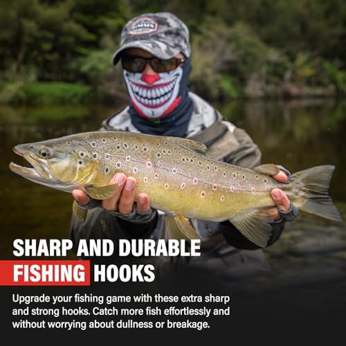 50PCS Sharp Barbed Fishing Hooks, High-Carbon Steel Ultra-Strong, Single Size with Hole for Easy Tying, Secure Portable Box Included – Ideal for Bank Fishing, Lure Fishing & All Conditions - size: 6#