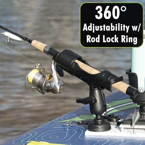 SUP Angler Lite Universal Paddle Board Mount with Paddle Board Fishing Rod Holders, Phone Holders, Cup Holders; Paddle Board Accessories - style: 1 Rod Holder / 1 Cup Holder
