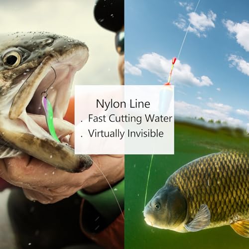 Nylon Fishing Line, 0.45mm 985ft,Strong Clear Invisible Hanging Wire for Crafts Beading, Decorative Pictures, Stringing Lights - size: 0.6mm-.023inch-460ft