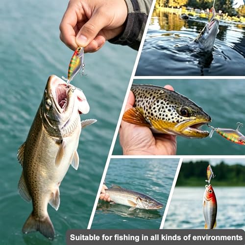 3Pcs Topwater Plopper Fishing Lures, Top Water Bass Fishing Lures for Freshwater, Floating Propeller Topwater Lures Gear Loud Swinging and Vibrating for Bass Walleye Trout Crappie