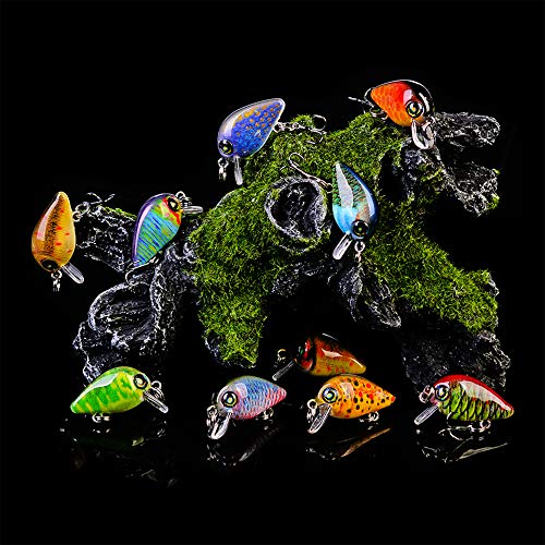 Mini Crankbait Fishing Lures Kits Swimbait Wobbler Hard Baits for Bass Trout Pike Freshwater and Saltwater 10pc-20pc/pack - color: 10pcs-2.85cm/0.069oz