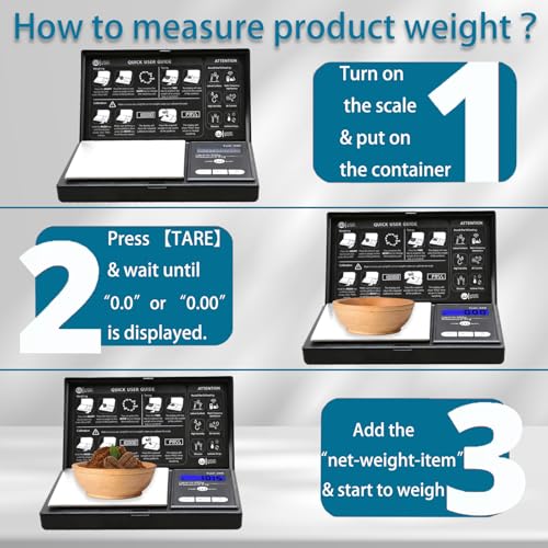 Weigh Gram 200g Digital Pocket Gram Scale 0.01g Accuracy, 200g x 0.01g Mini Digital Grams Scale, Small Food Scale, Jewelry Scale, Ounces Grains Scale With100g Calibration Weight - size: 200g / 0.01g (Model: TOP-100)
