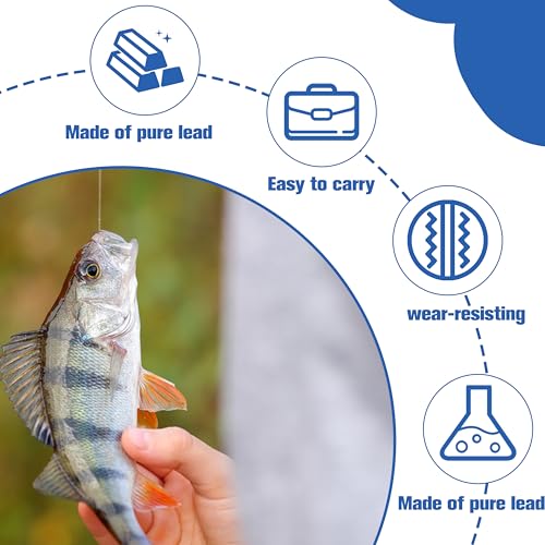 Split Shot Fishing Weights, 100pcs Round Split Shots Fishing Sinkers Removable Egg Weights Sinkers Clip On Weight Fish Line Sinker Tackle for Saltwater Freshwater - size: Split Shot Kit-70pcs