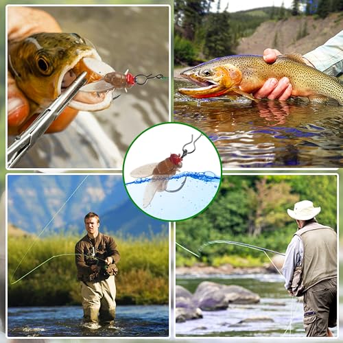 Bionic Fly Fishing Baits, Fly Fishing Flies Kit Trout Jigs Swimbaits Dry Flies Bionic Fishing Lures Fly Fishing Hook for Bass Panfish Trout - style: Brown-36pcs