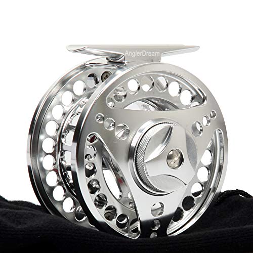 EX-ALC Fly Reel 3/4 5/6 7/8 9/10WT CNC Machined Large Arbor Aluminum Fly Fishing Reels Silver/Gunsmoke Fly Reels - color: Silver, size: 9/10WT Fly Reel