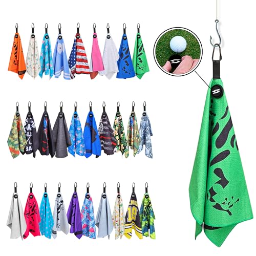 Rippit Magnetic Waffle Golf Towel – Large 16"x24" Microfiber Golf Club Ball Magnet Clip to Hang on Bag Cart Strong Premium Strength Ultra Absorbent Gear Men Gift (Rippit Green) - color: Rippit Green