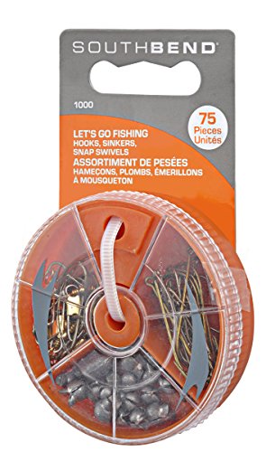 South Bend Sporting Goods 75 Assorted Hooks, Sinkers, And Snap Swivels