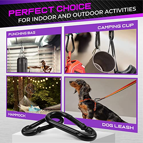PAMAZY 2Pcs 5.5In Spring Snap Hooks 1000LBS Capacity, Utility Hook Clip, Heavy Duty Rope Connector, Quick Link Snap Hooks for Indoor & Outdoor, Hanging, Camping, Fishing - size: 2Pcs 5.5In