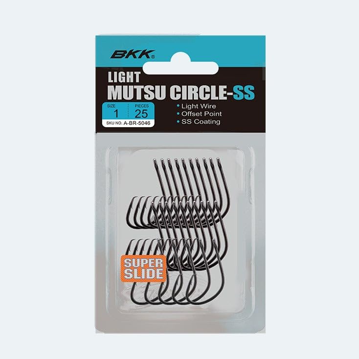 BKK Mutsu Circle Light Hook | Multi Pack | 2X | Super Slide Coating | Needle Point - size: 6/0 25-Pack