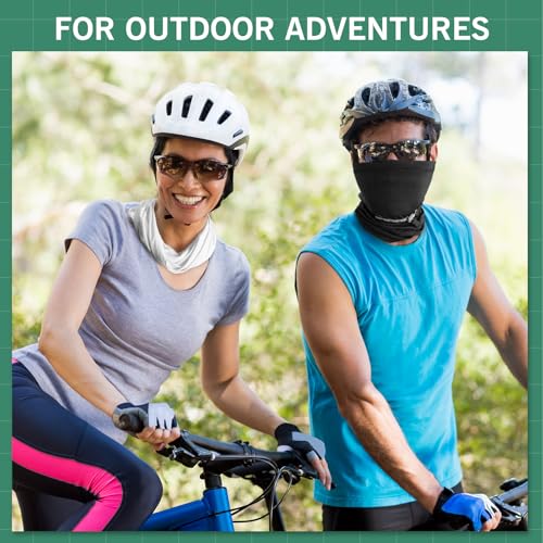 Cooling Neck Gaiter, Summer UV Face Mask Dust Balaclava, Neck Gator Bandana Face Cover for Sun Protection Men Women Outdoor - color: Black/Grey/Darkgrey/Darkblue