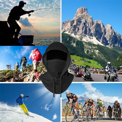 Cooling Balaclava Sun UV Protection Hood Breathable Full Head Mask Face Cover for Men Women Cycling Motorcycle Fishing - color: Black