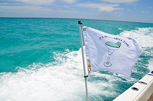 South Wind Designs Boat Flag Pole - Outdoor Boat Flagpole for Rod Holder & Rocket Launcher, Marine Grade Fiberglass Rod, EVA Foam Base with Gimbal End & Stainless Flag Clips, No Drill - 3ft Pole - size: 3' Pole