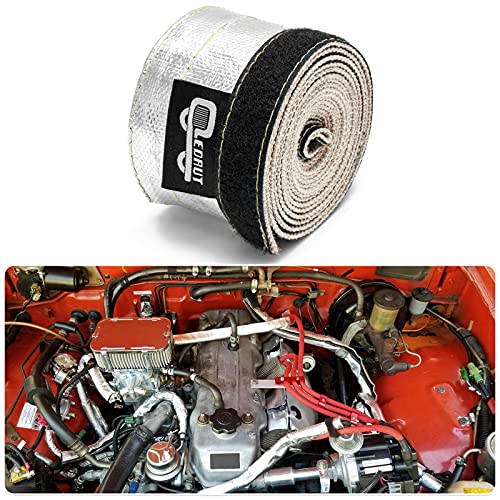 Heat Shroud Aluminized Sleeving Heat Shield fuel line wire heat sleeve 1/2" I.D. x 10FT with 20 Pcs 3.9Inch Stainless Steel Cable Metal Zip Ties - size: 1/2"I.D.x 10FT