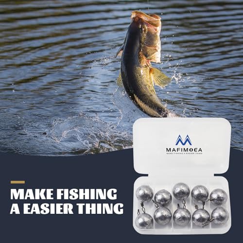 MAFIMOEA 10-25 pcs Egg Weights kit Split Shot Fishing Weights Assorted Set Removable Fishing Weights Salter Freshwater Drop Shot Weights Tackle - style: Roundball-21g-10pcs
