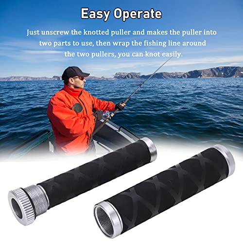 OUKENS Fishing Line Dragger, Fishing Knot Puller Tool Assist Fishing Line Knotting Device Tension Line Dragger for Fishing - color: Silver