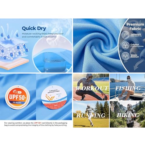 UPF 50+ Men's Sun Protection Hoodie Long Sleeve Sun Shirt with Face Mask Quick Dry Breathable Sun Guard for Fishing - color: A01-black, size: Large