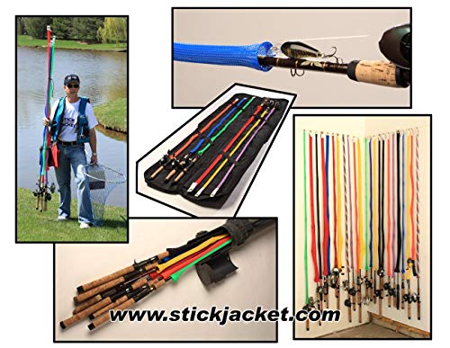 RITE-HITE Orin Briant Stick Jacket Fishing Rod Covers - Spinning Stick Jacket, Comes in a Variety of Colors; Keeps Your Rod Safe and Tangle Free - color: Yellow