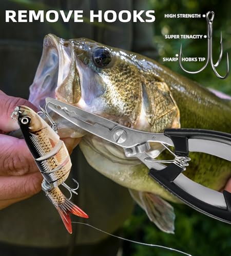 6PCS Fishing Lures for Freshwater or Saltwater,Topwater Fishing Lures, Multi Jointed Swimbaits, Amazing Fishing Gear Gifts for Family Fishing, Lifelike Slow Sinking Swimming