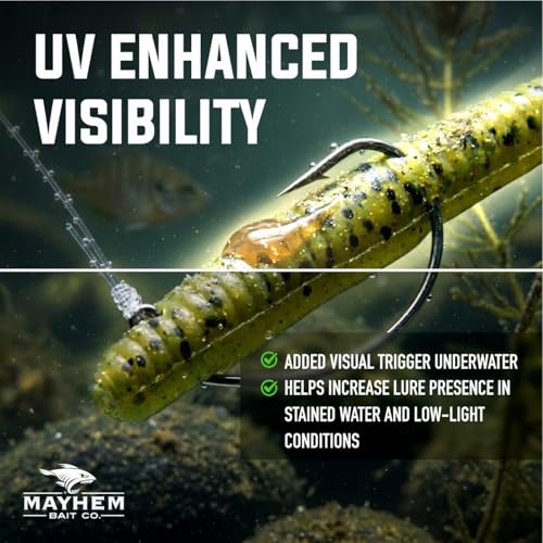 Liquid Mayhem Shad Fish Attractant Gel 60 ml / 2 oz · 60 Uses – Real Anchovy Bait & Aminos | UV-Enhanced Long-Lasting Gel – All Lure Types - size: 2-Pack