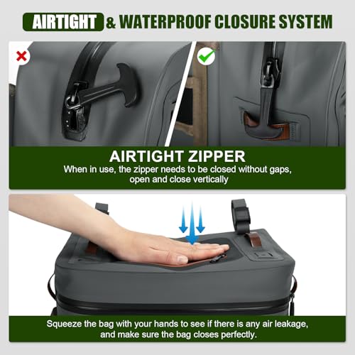 Goture Waterproof Fishing Waist Pack,IPX8 840D TPU Large Tackle Bag with Rod Holder,Airtight Zipper Closure,Detachable Water Bottle Holder, 10L Fly Fishing Bag with Adjustable Strap,Sling Fanny Pack - color: B2:10L Gray Waterproof Tackle Bag
