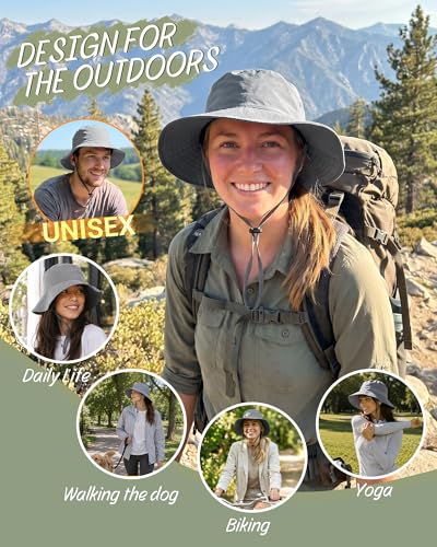 Water-Resistant Sun UPF 50+ Bucket Hat Protection Packable Brimmed Boonie for Women Men Summer Lightweight Hiking Outdoor Cap - color: Grey