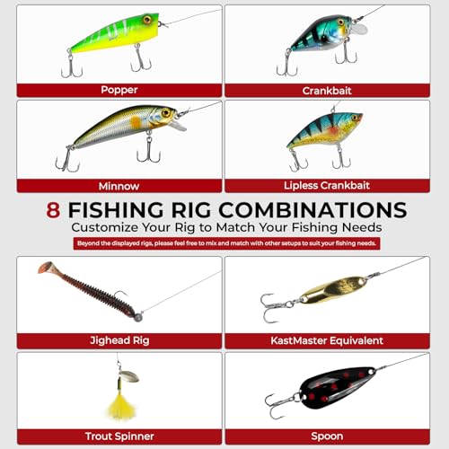 MadBite by KastKing 182/265/400pcs Compact Fishing Tackle Kit - All-in-One Freshwater Hooks, Weights, Bobbers in Tackle Box, Fishing Gear Set for Bass Trout Panfish - style: 71pcs Freshwater Lure Kit
