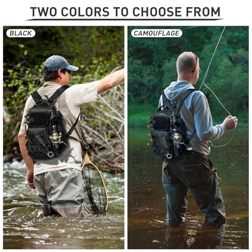 THKFISH Fishing Tool Kit, Backpack and Tackle Box with Tackle Included Lures Hooks Sinkers Accessories Kit,Pliers, Fish Lip Gripper, Fishing Gear and Fishing Gift for Men - color: Black-462pcs