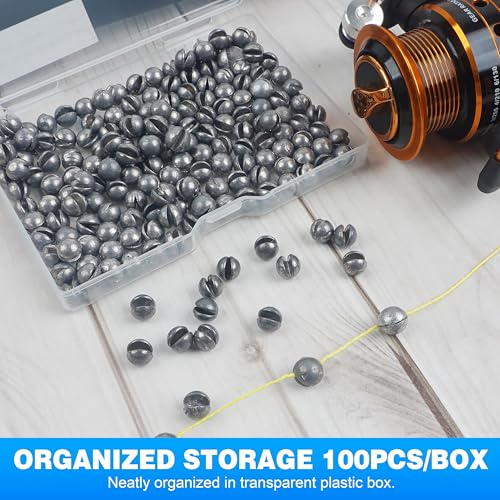 100pcs Split Shot Fishing Weights Removable Round Fly Fishing Line Sinkers Reuseable Clip On Weights Freshwater Saltwater Split Shot Fishing Sinkers - style: 100pcs-3g