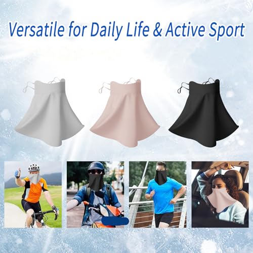 UV Sun Protection Face Mask with Neck Coverage UPF 50+ Face Shield Breathable Design for Summer Outdoor Activities - color: 2 Pack Grey