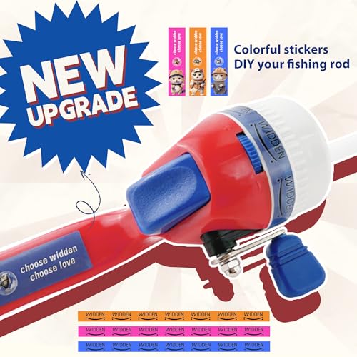 Kids Fishing Pole, Telescopic Fishing Rod, Toddler Collapsible Fishing Rod and Reel Combo with Tackle Box, Fishing Line, Bobber, and Soft Lures for Boy, Girl, Youth, Beginner, Over 4 Years Old - color: red+blue
