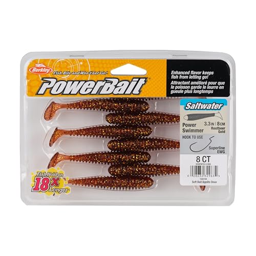 Berkley Berkley PowerBait Saltwater Power Swimmer - color: Root Beer Gold, size: 3 1/3"